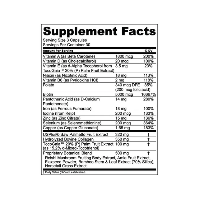 Clinical Formula Supplement Facts label